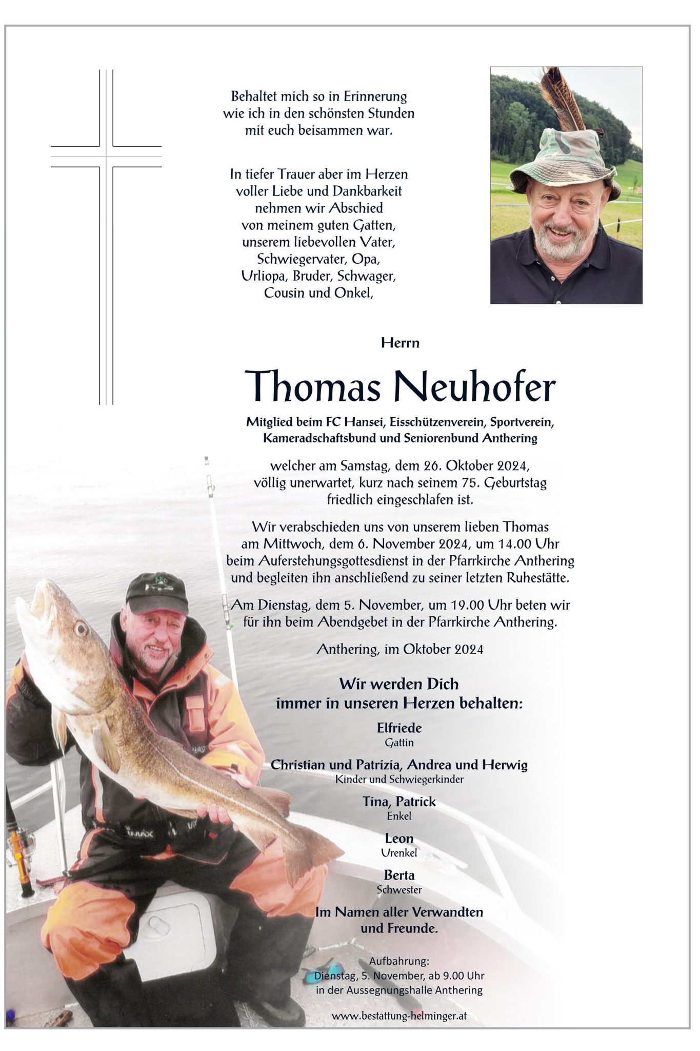 Trauermeldung Thomas Neuhofer